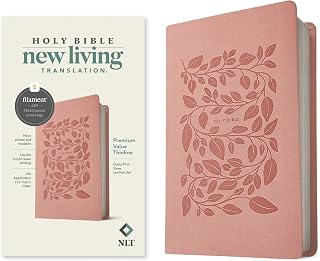 NLT Premium Value Thinline Bible, Filament Enabled (Leatherlike, Dusty Pink Vines)