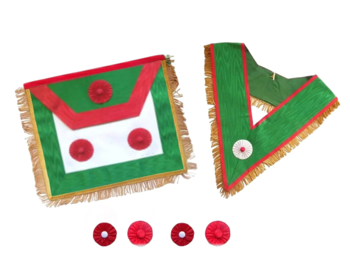Deputy Master Set: Apron (Trapezoidal) + Collar - Rectified Scottish Rite - Luxe Regalia