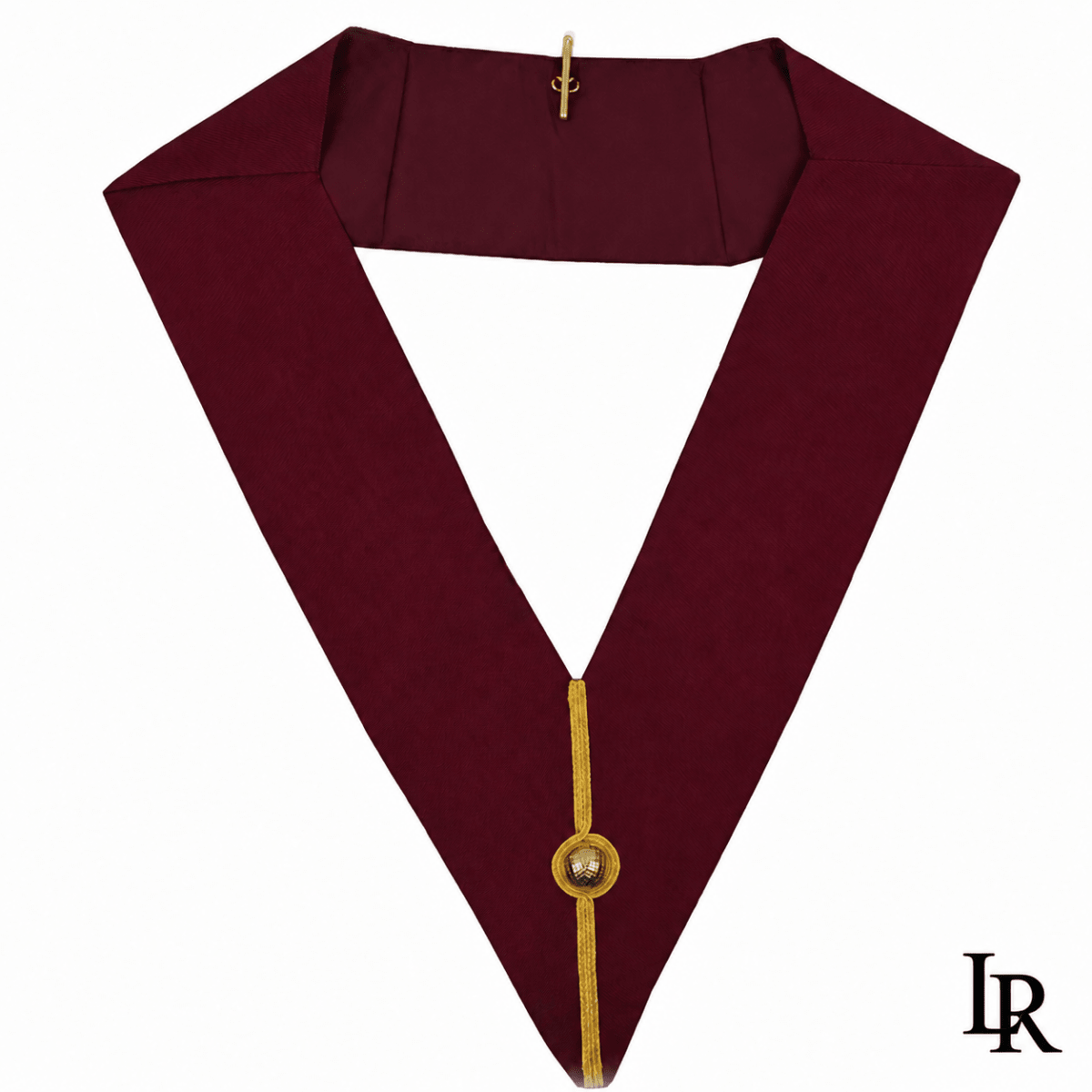 English Royal Arch Chapter Officer Collar – Maroon Ribbon, Triple Tau Style - Luxe Regalia