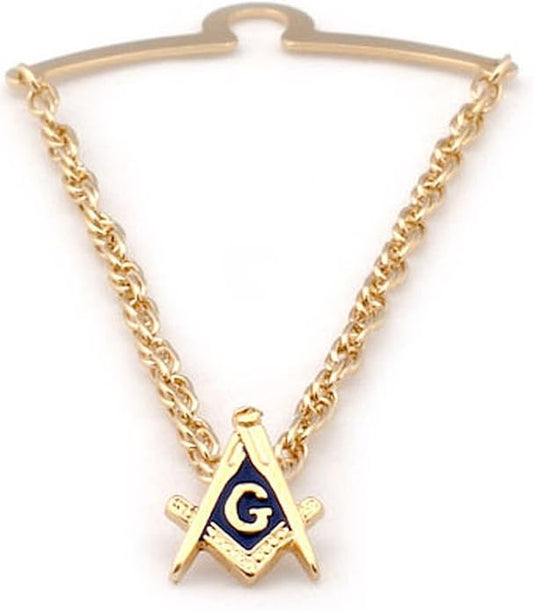 Gold Freemason Masonic Tie Chain with Presentation Gift Box for Masonic Accessories, Metal - Luxe Regalia