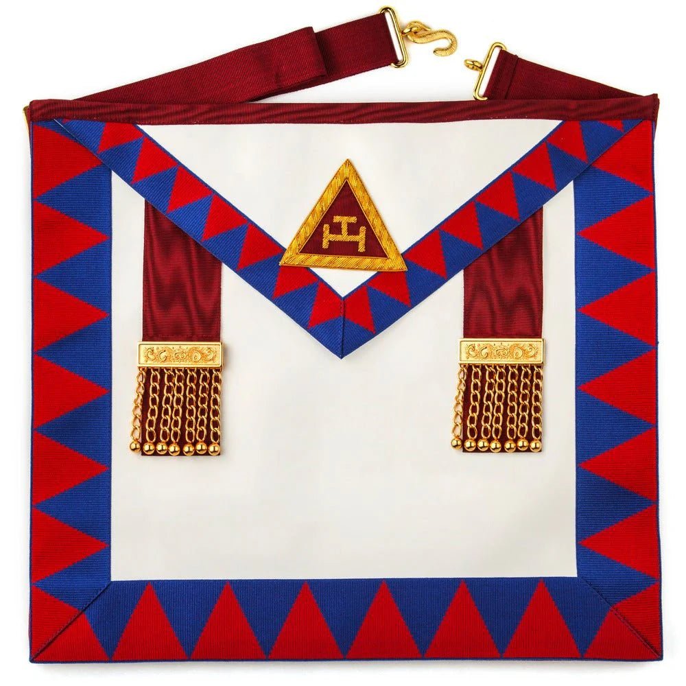 Masonic Royal Arch Principals Apron With Embroidered Taus Chapter RAC Regalia - Luxe Regalia