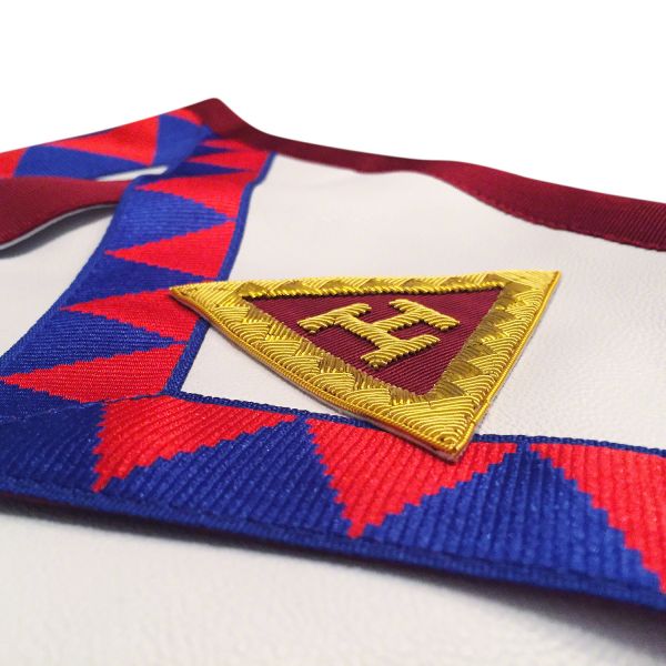 Masonic Royal Arch Principals Apron With Embroidered Taus Chapter RAC Regalia - Luxe Regalia