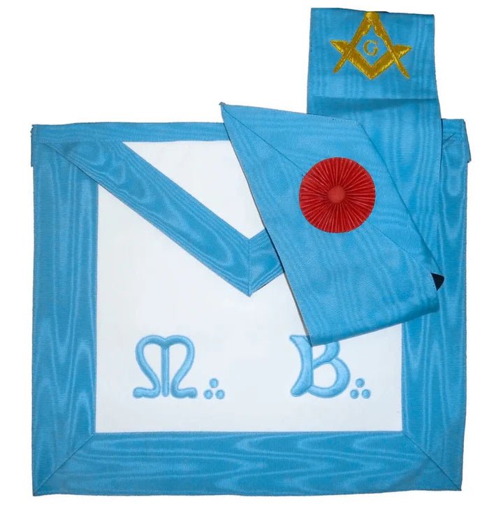 Master Mason Set. Apron M.: B.: + Sash French Rite "Groussier" - Luxe Regalia