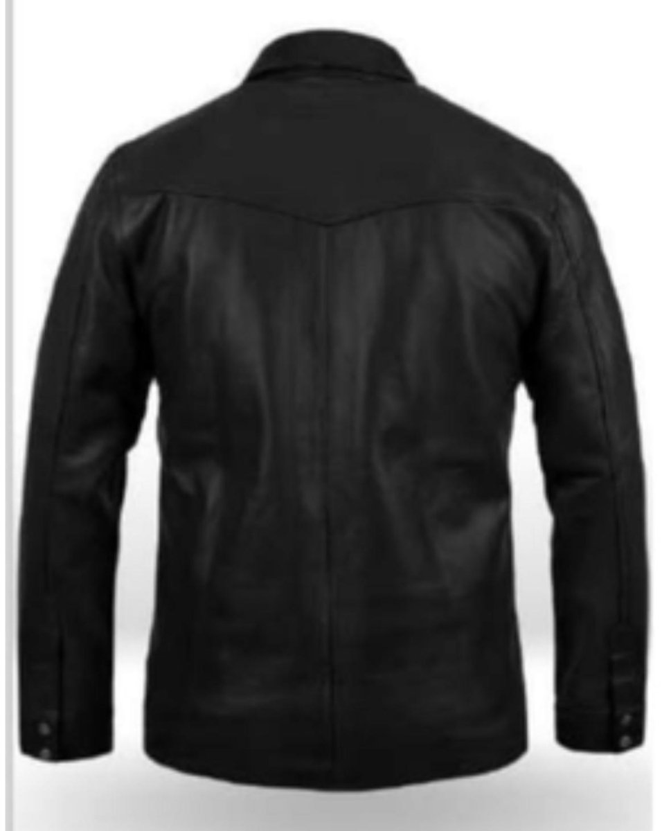 Premium Black Leather Shirt Jacket - Genuine Leather - Luxe Regalia