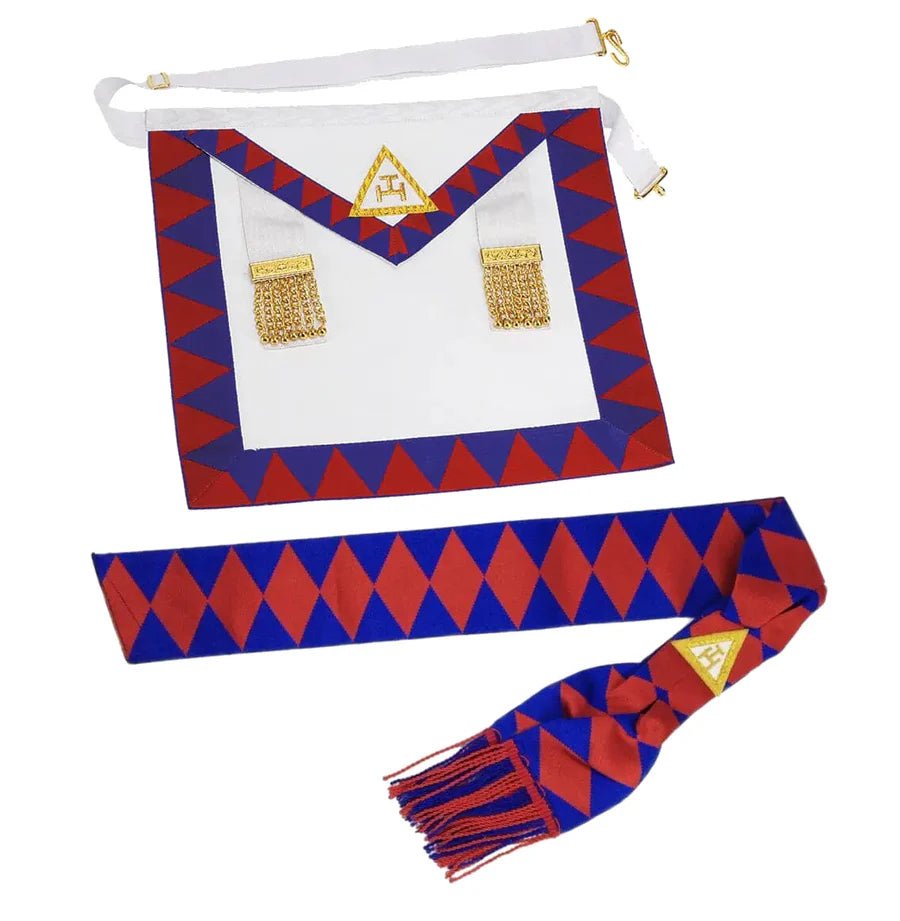Royal Arch Chapter Companion Apron + Sash (Dark Red) - English Constitution - Luxe Regalia