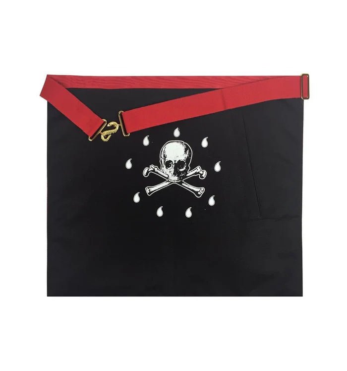 Scottish Rite Apron - White & Red Moire Ribbon - Luxe Regalia