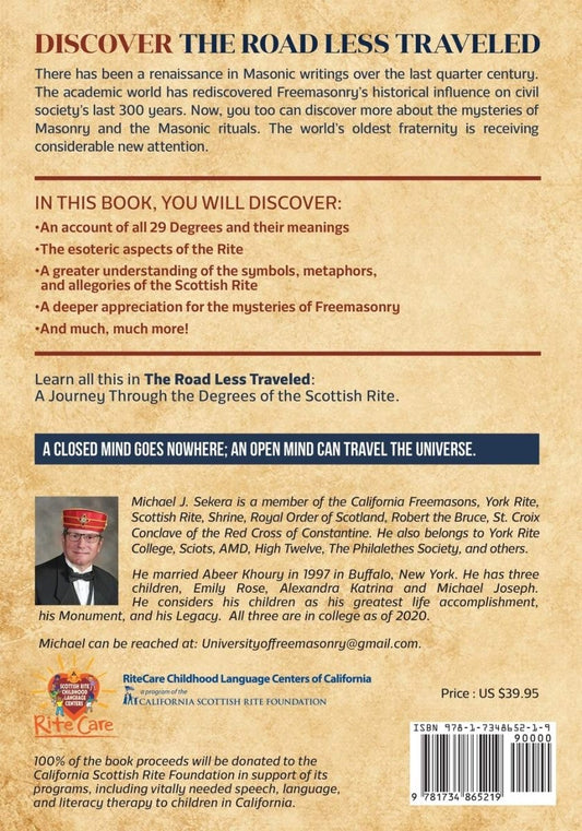 The Road Less Traveled: A Journey Through the Degrees of the Scottish Rite Paperback - Luxe Regalia