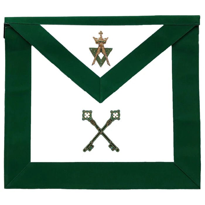 Treasurer Allied Masonic Degrees Apron - Green - Luxe Regalia