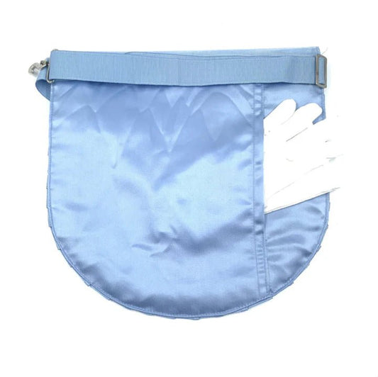 Worshipful Master Apron with Gloves - Blue and White - Strict Templar Observance (STO) - Luxe Regalia