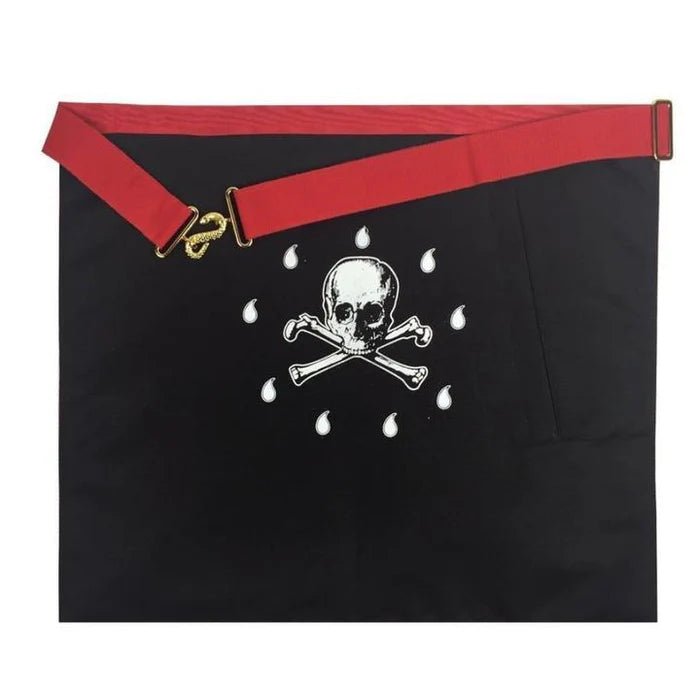 Worshipful Master Scottish Rite Apron in White & Red Moiré - Luxe Regalia