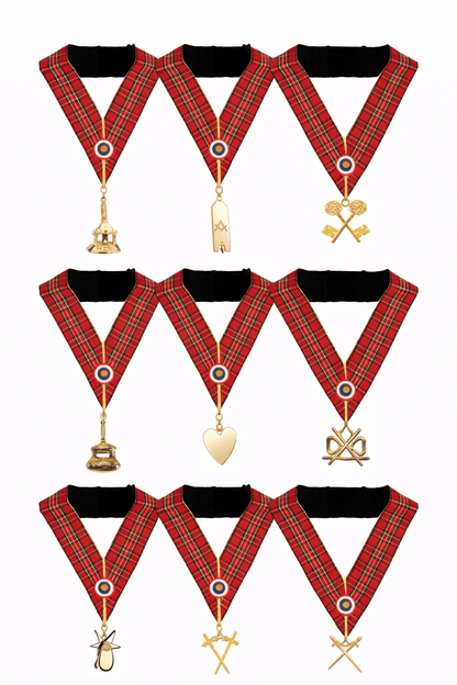 13x Lodge Officers Collars - Royal Standard of Scotland (French style) - Luxe Regalia