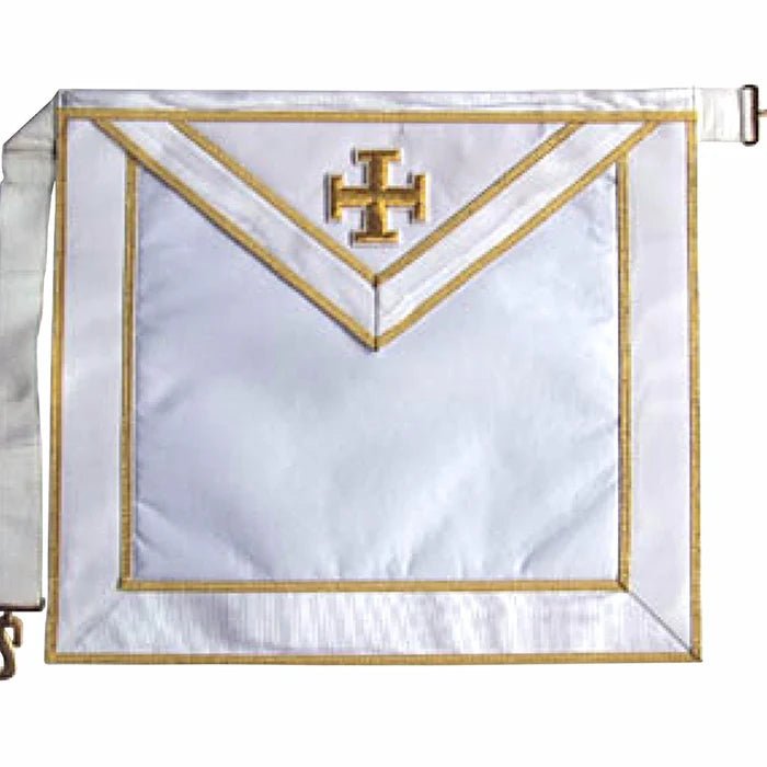 31ST DEGREE SCOTTISH RITE APRON - ALL WHITE SATIN - Luxe Regalia