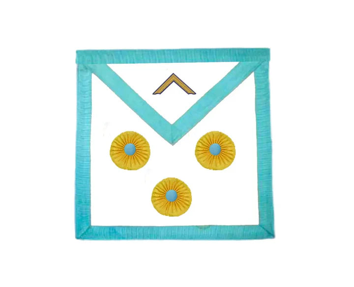 Master Mason Apron - Blue and Gold Rosettes - Lodge of St John, Swedish Rite