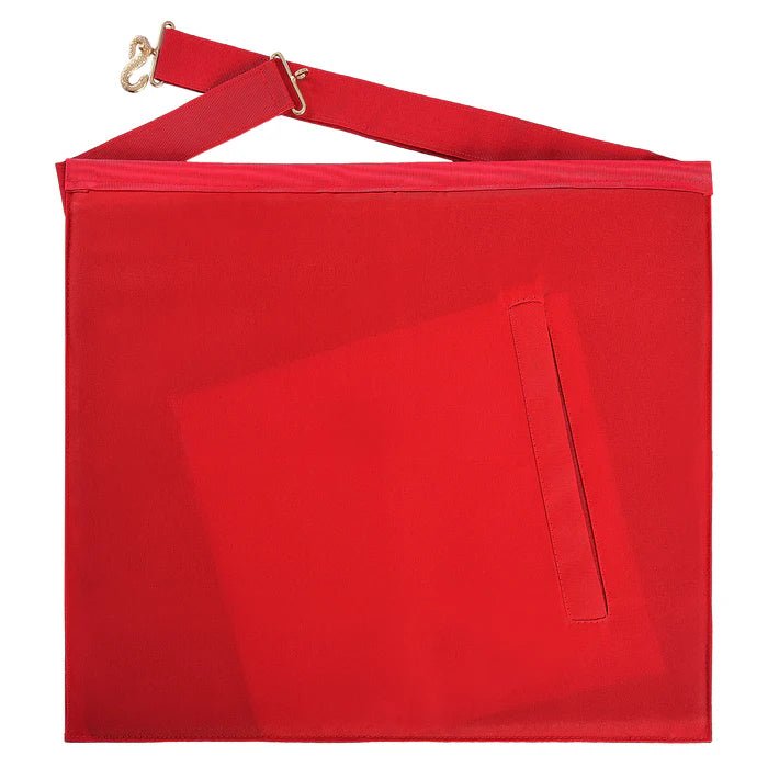 Architect Red Moire Ribbon Apron - Allied Masonic Degrees (AMD) - Luxe Regalia