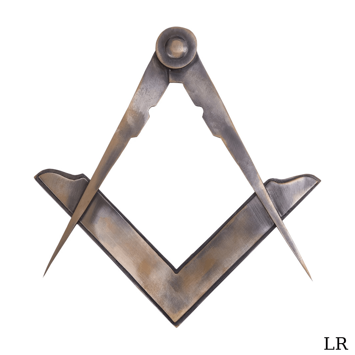 Blue Lodge Working Tools – Classic Square & Compasses Set, Antique Brass Finish - Luxe Regalia