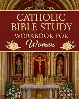 Catholic Bible Study Workbook for Women: 52 weeks of Scripture, Reflection, Devotional Prayer, Journaling, Coloring, Word Search, Crossword Puzzles, Mass and Rosary Tracking to Strengthen Your Faith. - Luxe Regalia