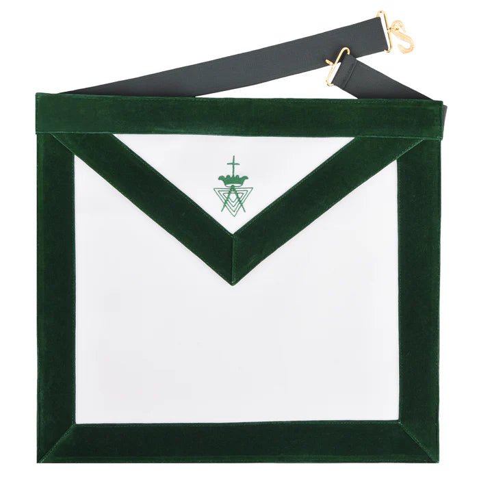 Dark Green Members Apron - Allied Masonic Degree - Luxe Regalia