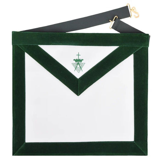 Dark Green Members Apron - Allied Masonic Degree - Luxe Regalia
