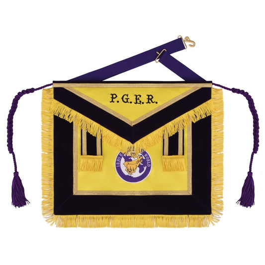 Elks of the World PGER Apron – Yellow & Purple Gold Fringe - Luxe Regalia