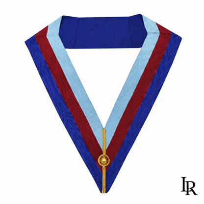 English Royal Arch Grand Officer Collar – Three-Colour Moiré Ribbon, 4-Inch - Luxe Regalia
