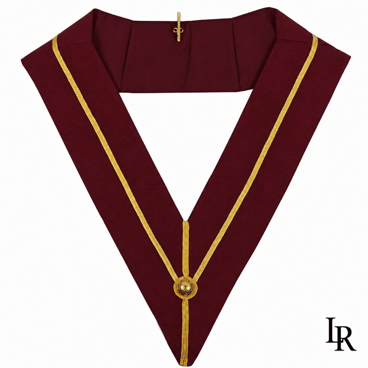 English Royal Arch Past Principal Officer Collar – Wide Maroon & Gold, 4-Inch - Luxe Regalia