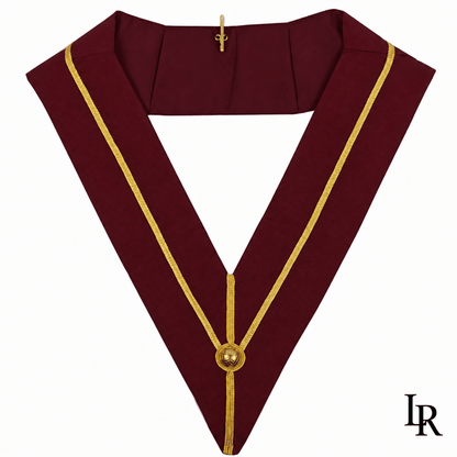 English Royal Arch Past Principal Officer Collar – Wide Maroon & Gold, 4-Inch - Luxe Regalia