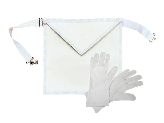 Entered Apprentice Apron + White Gloves - Lodge of St John, Swedish Rite - Luxe Regalia