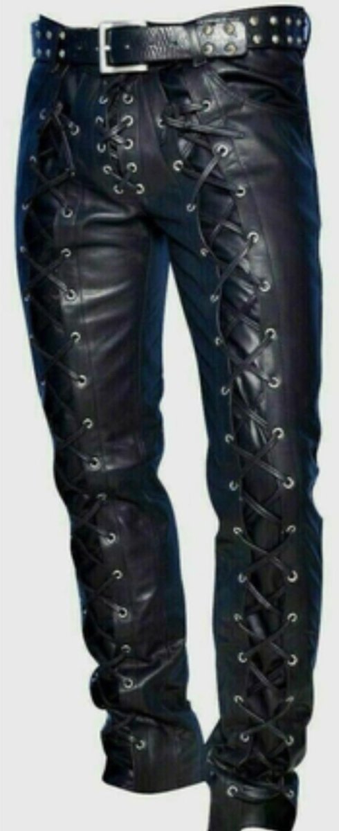 Extreme Gothic Lace - Up Genuine Leather Pants - Maximum Impact - Luxe Regalia