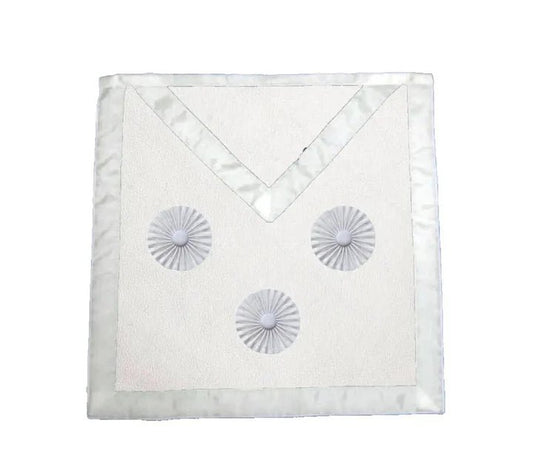 Fellowcraft Apron - White Rosettes - Lodge of St John, Swedish Rite - Luxe Regalia