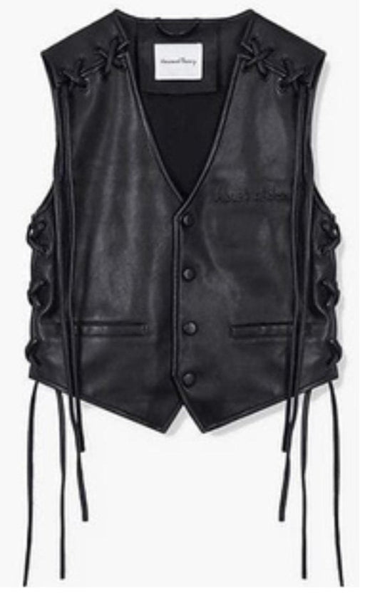 Genuine Leather Motorcycle Vest - Classic Black - Luxe Regalia