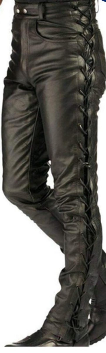 Gothic Lace - Up Genuine Leather Pants - Dark Romance - Luxe Regalia