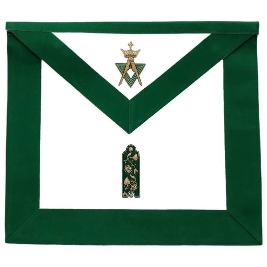 Green Velvet Junior Warden Apron - Allied Masonic Degree (AMD) - Luxe Regalia