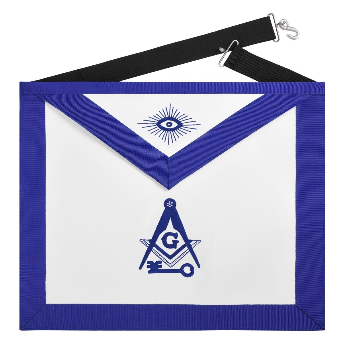 International Master Mason Apron – Royal Blue Trim & Black Belt - Luxe Regalia