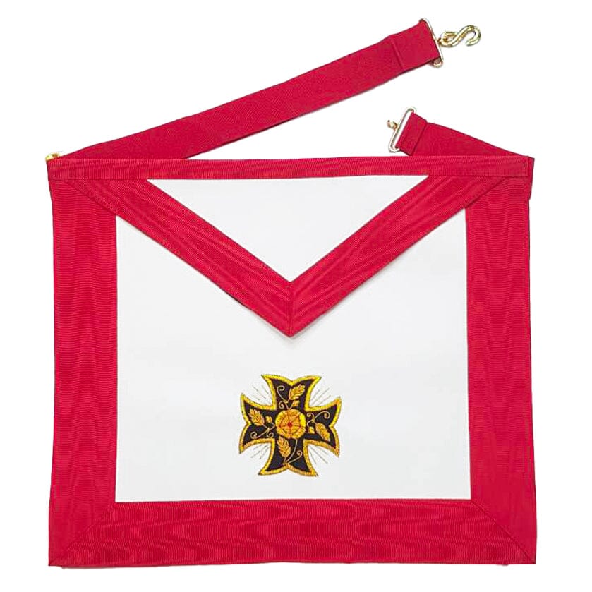 Knight Rose Croix Apron with Cross Moline - 18th degree AASR - Luxe Regalia