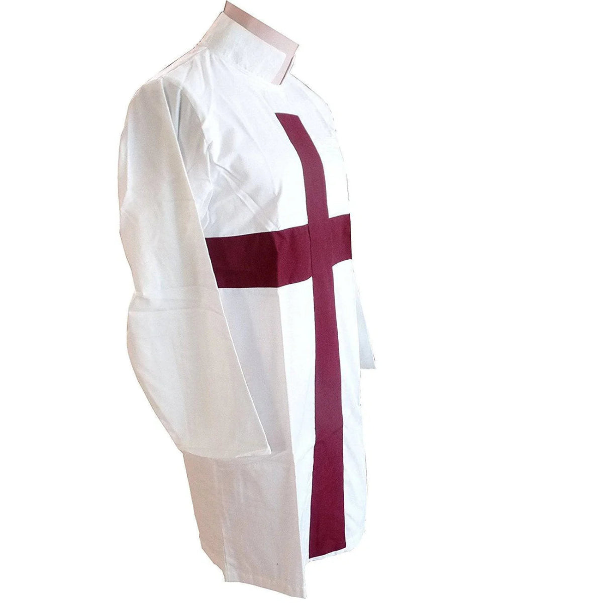 Knights Templar English Constitution Tunic - Maroon Cross & White - Luxe Regalia