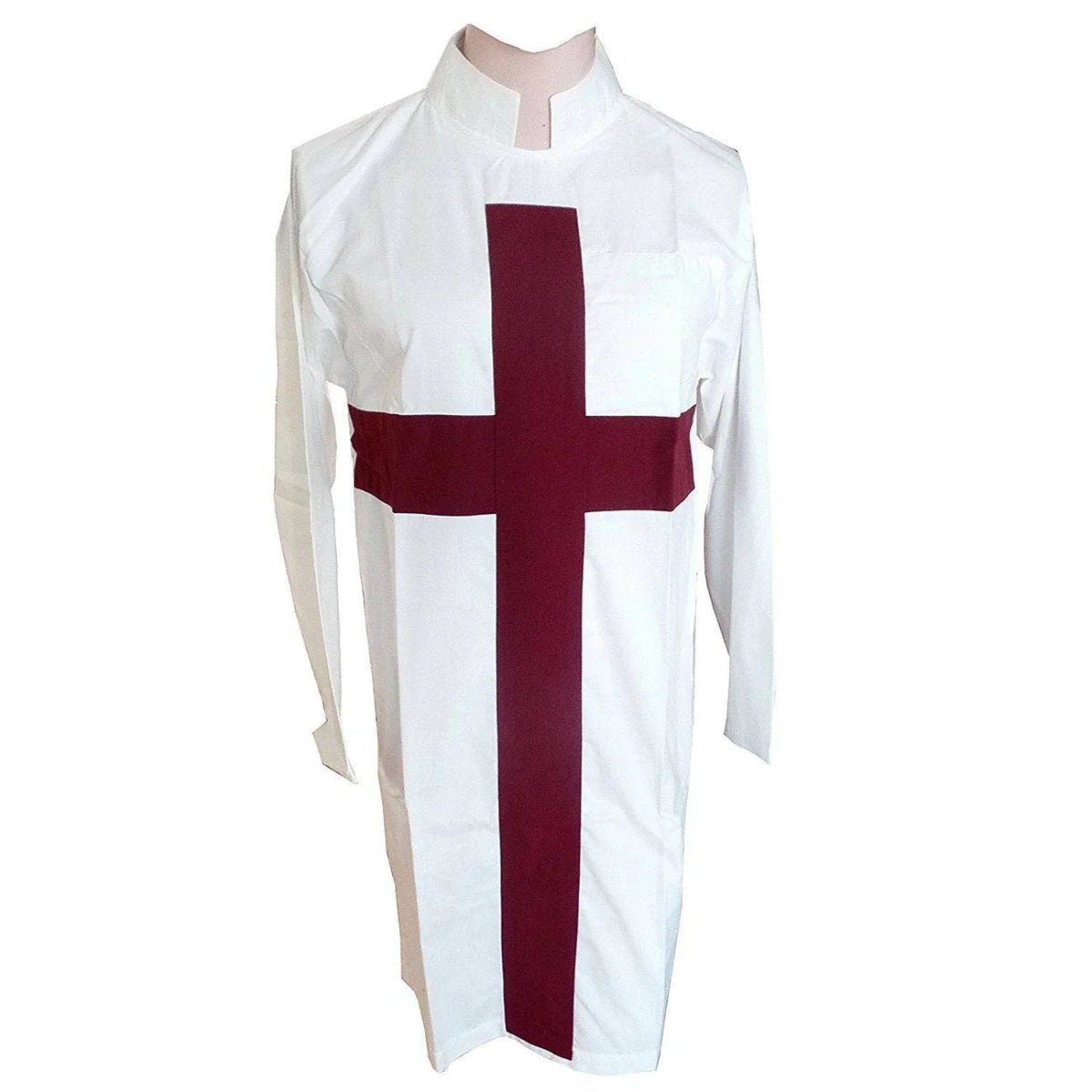 Knights Templar English Constitution Tunic - Maroon Cross & White - Luxe Regalia