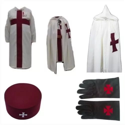 Knights Templar Regalia Set – Mantle, Tunic, Cap, Badge, and Gloves - English Constitution - Luxe Regalia