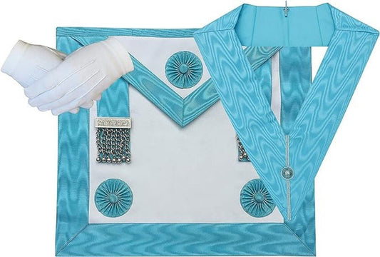 Masonic Regalia Craft Master Masons MM Apron, Officer Collar and Gloves - Luxe Regalia