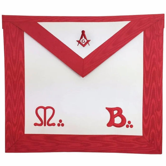 Master Mason Scottish Rite Apron - Red Moiré - Luxe Regalia