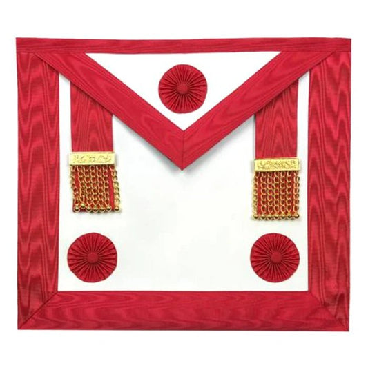 Master Mason Scottish Rite Apron - Turquoise Moire with Rosettes - Luxe Regalia