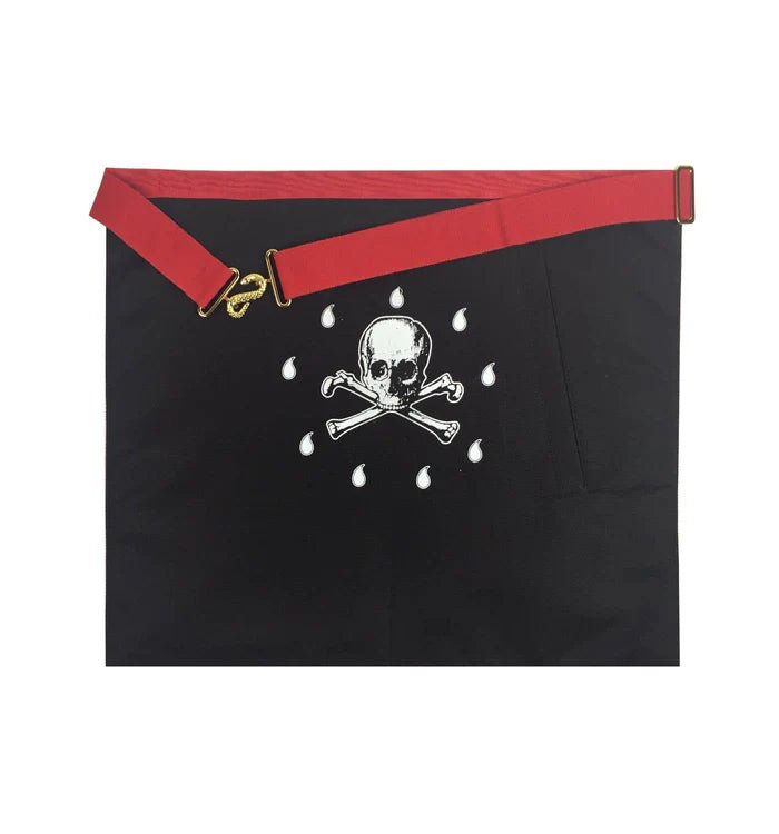 Master Mason Scottish Rite Apron - White & Red Moiré with Gold Embroidery - Luxe Regalia