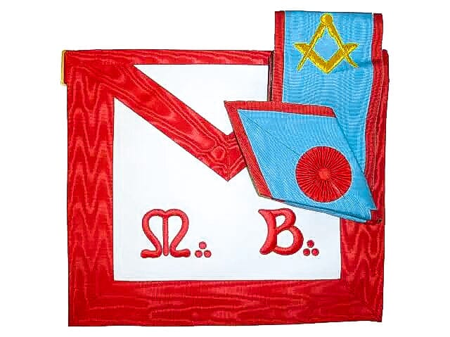 Master Mason Set. M.: B.: Apron + Sash - Ancient Accepted Scottish Rite (AASR) - Luxe Regalia