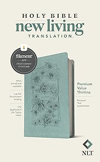 NLT Premium Value Thinline Bible, Filament-Enabled Edition (Leatherlike, Bouquet Teal): New Living Translation, Bouquet Teal