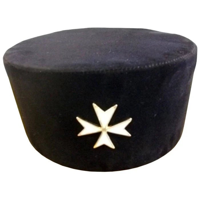 Order of Malta Commandery Crown Cap - Black with Silver Badge - Luxe Regalia