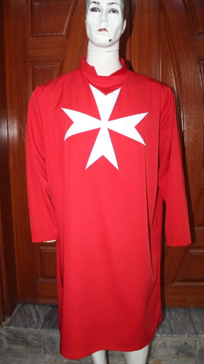 Order Of Malta Commandery Tunic - Red with (8 pointed) Maltese Cross - Luxe Regalia