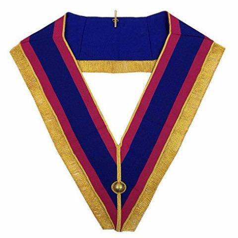 Provincial Mark Collar - Pink & Blue with Gold Fringe - Luxe Regalia