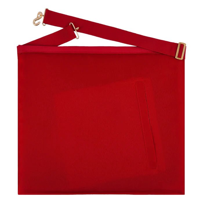 Red Grosgrain Ribbon Architect Apron - Allied Masonic Degrees (AMD) - Luxe Regalia