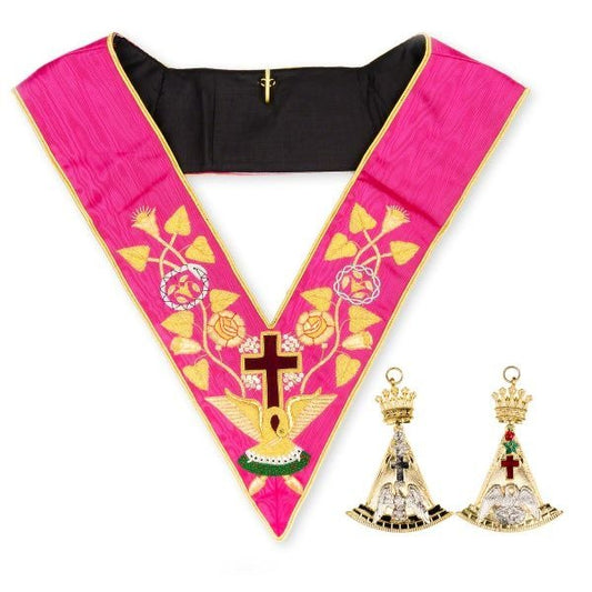 Rose Croix 18th Degree Collar with Jewel - Scottish Constitution - Luxe Regalia