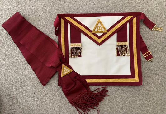 Royal Arch Irish Constitution Apron (Gold Trim) with Sash - Supreme Grand Chapter of Ireland - Luxe Regalia