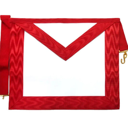 Scottish Rite Apron - White & Red Moire Ribbon - Luxe Regalia